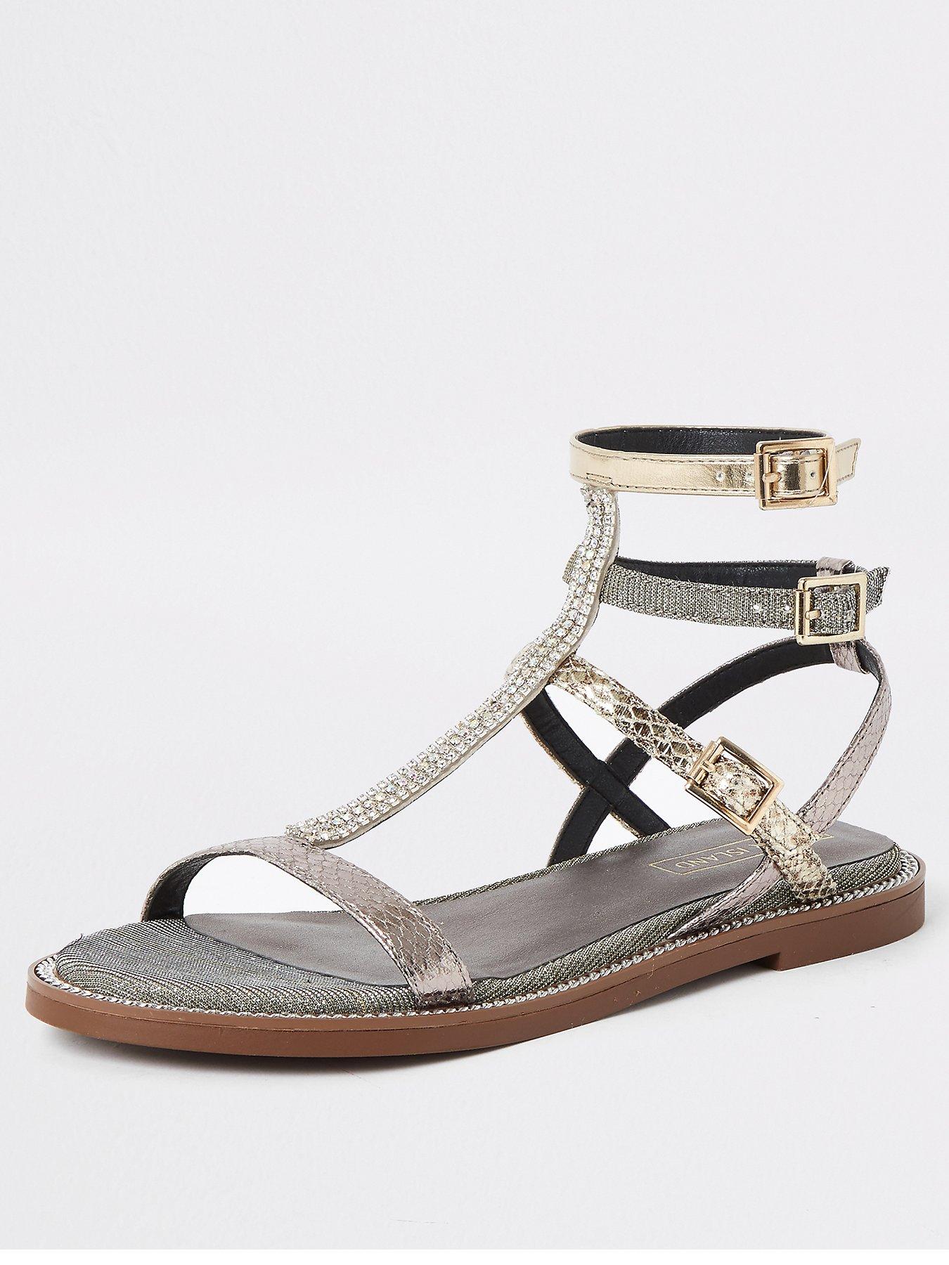 river island silver sandals