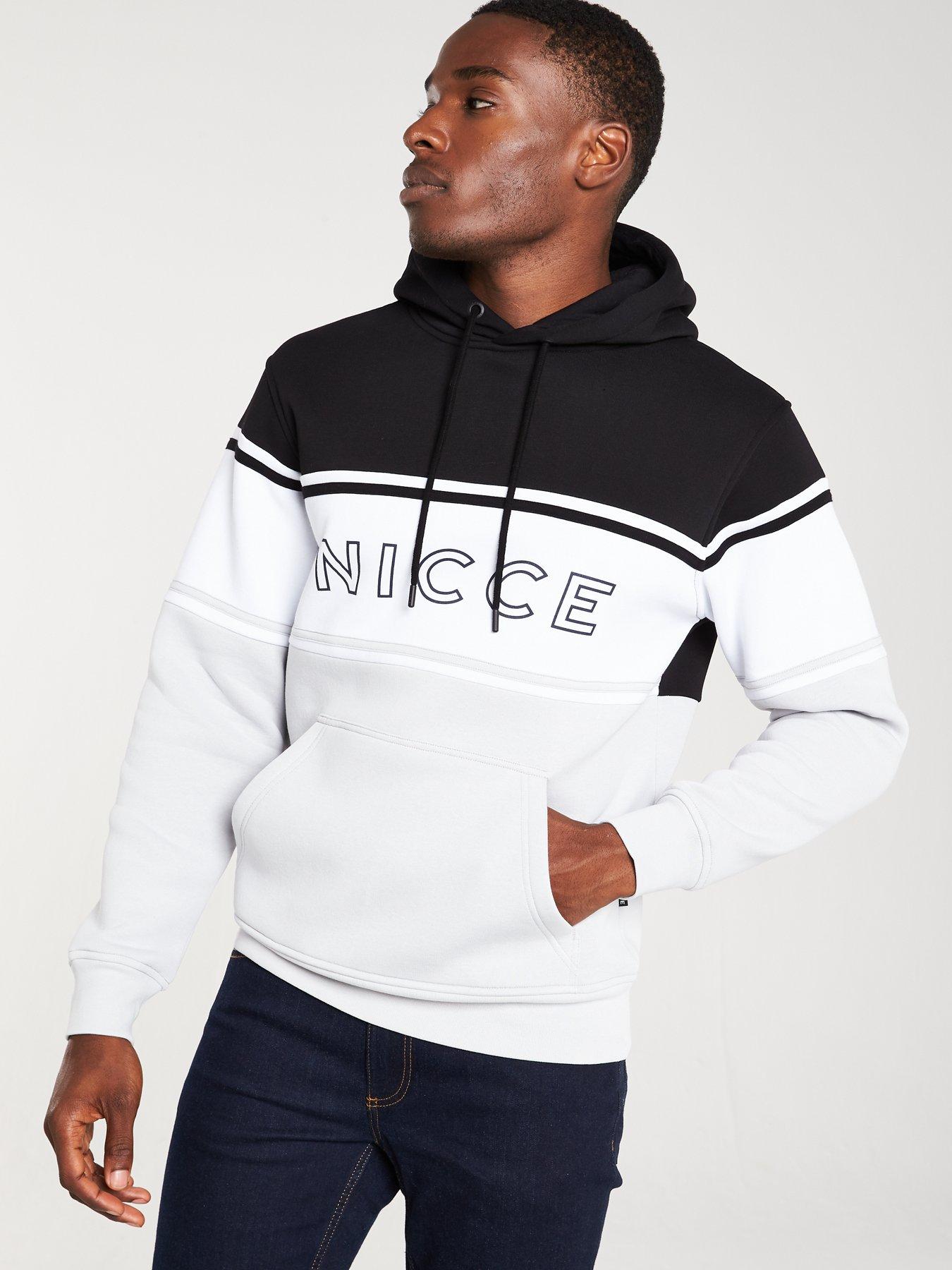 nicce grey and white hoodie