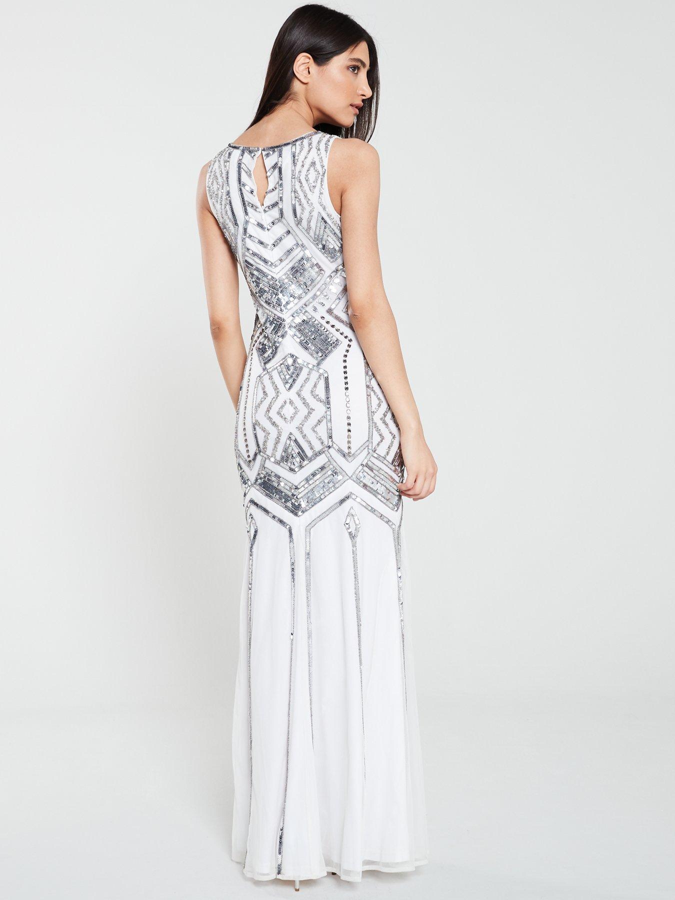 white embellished maxi dress