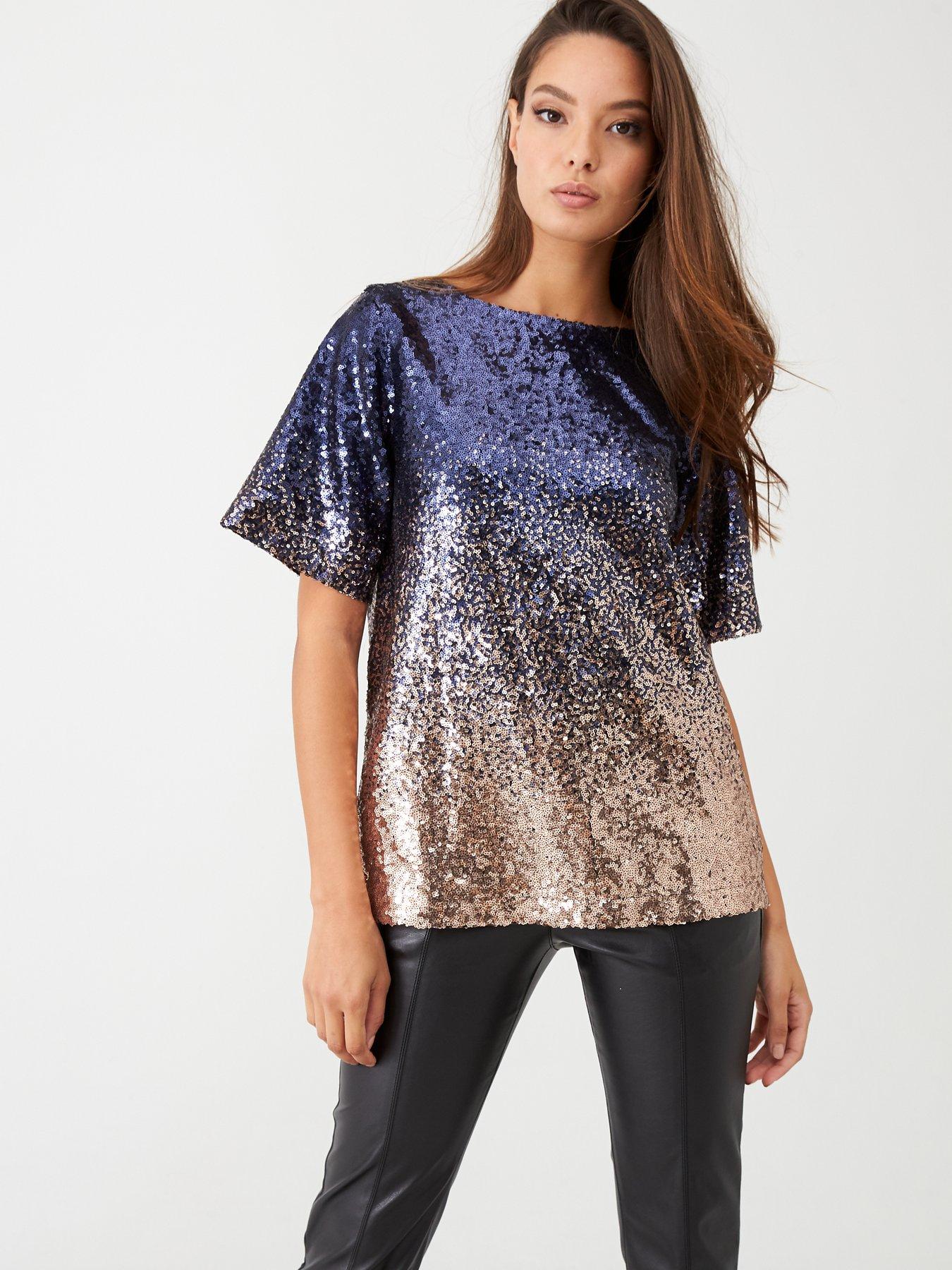 Y.A.S Kathy Ombre Sequin Top review