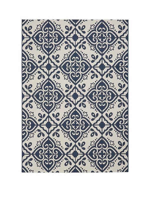 Moroccan Tile Flatweave Indoor Outdoor, Black And White Indoor Outdoor Rug 4×6
