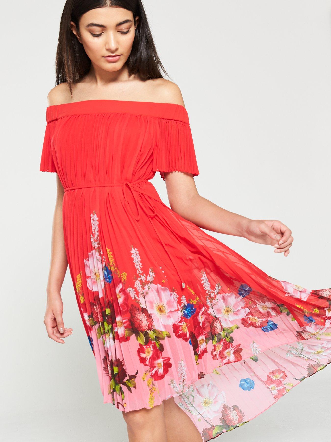 berry sundae bardot dress