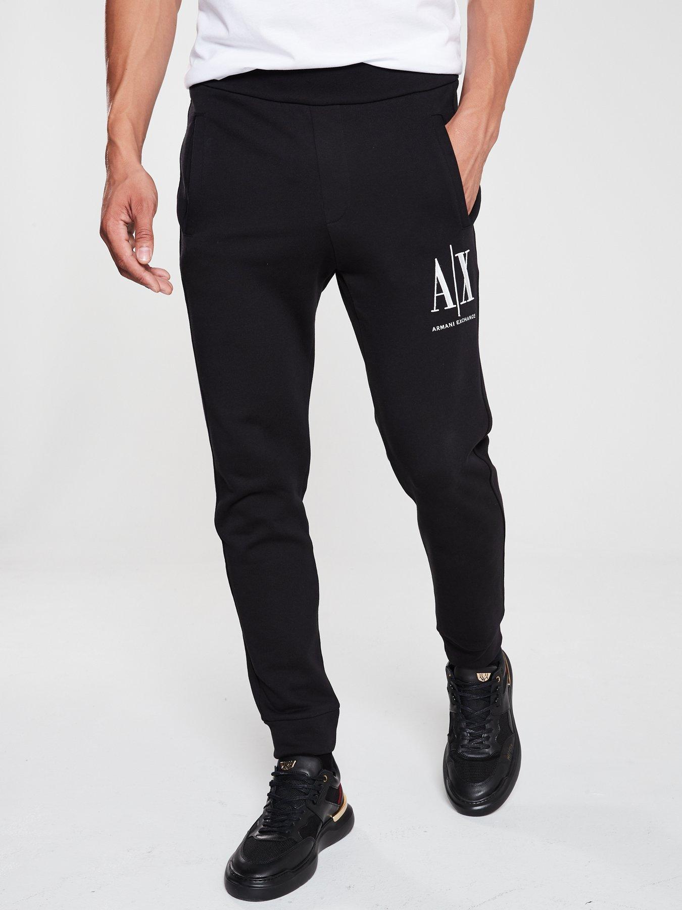 black armani tracksuit bottoms