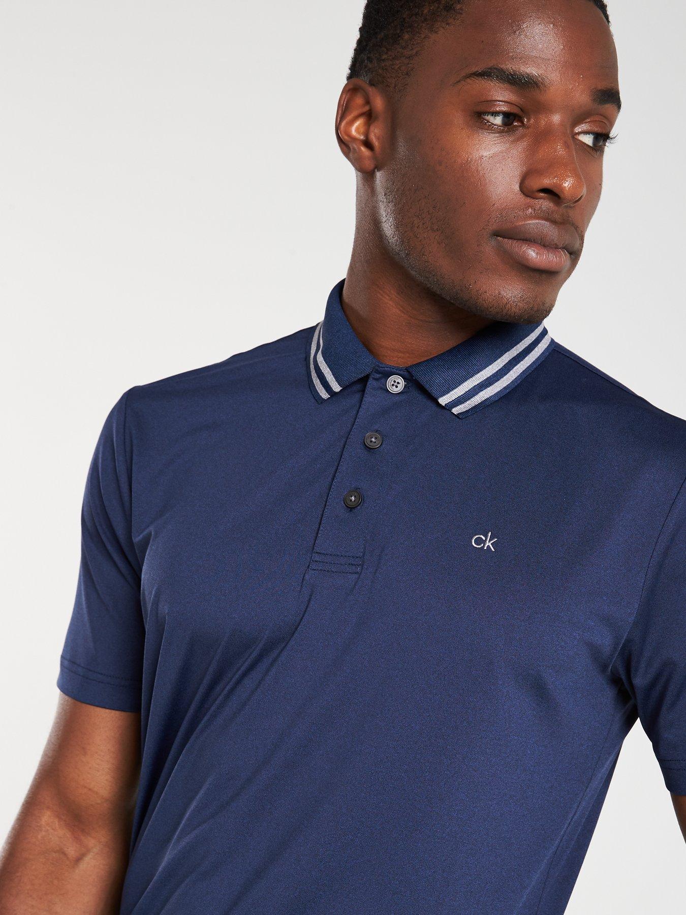 Calvin Klein Golf Madison Tech Polo - Navy Marl | Very.co.uk