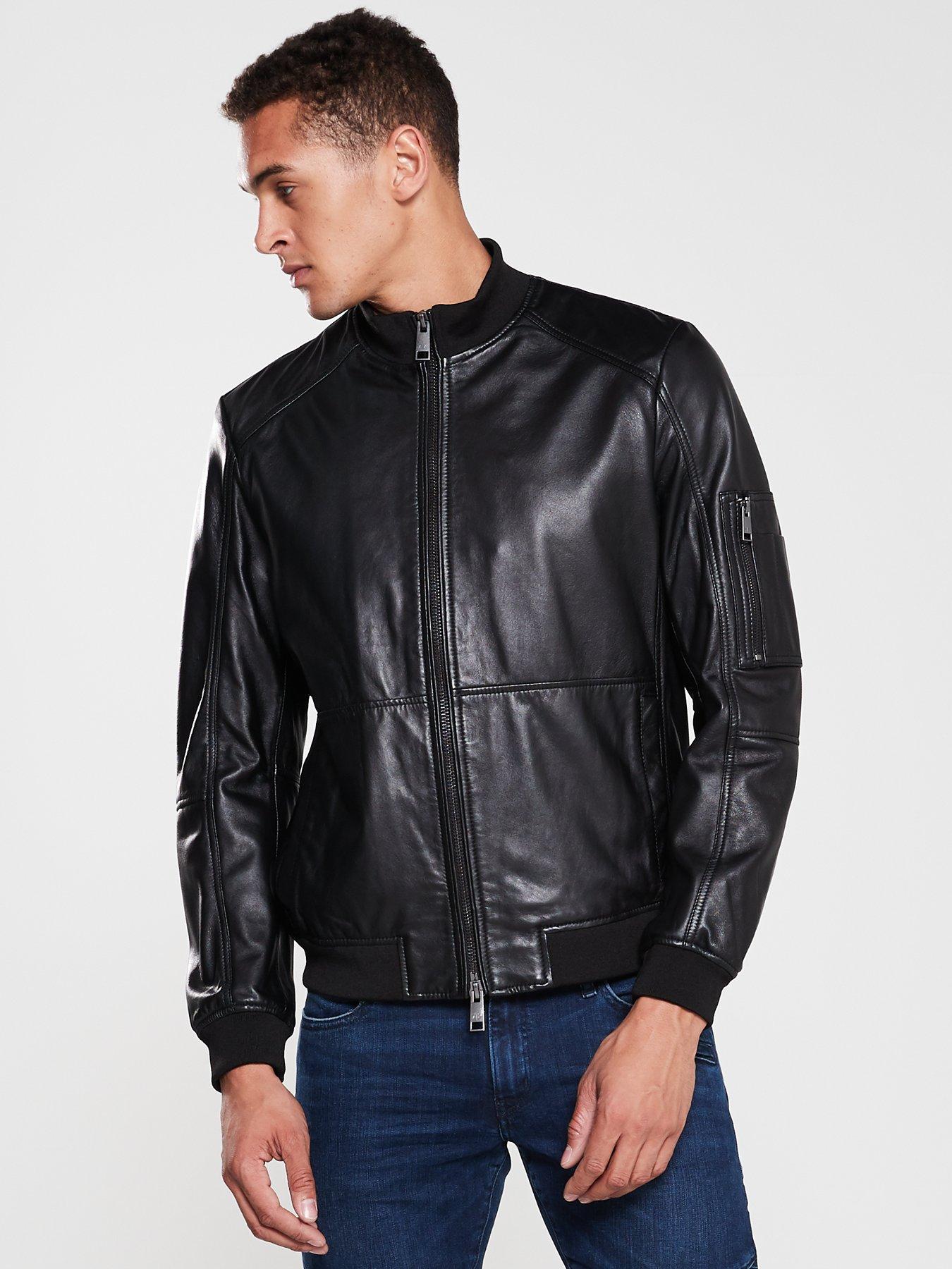 armani exchange men's leather jacket