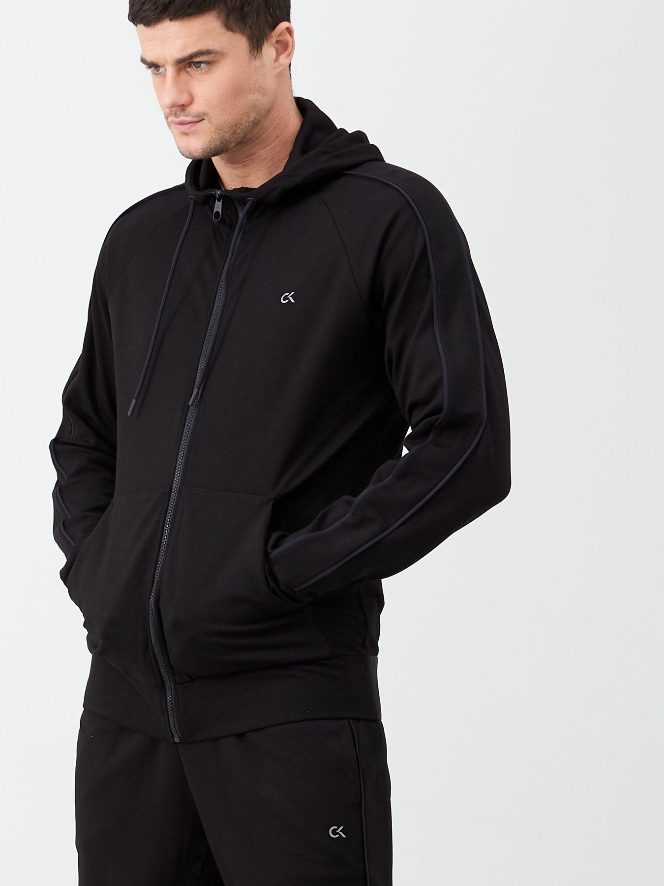 calvin klein performance logo zip hoodie