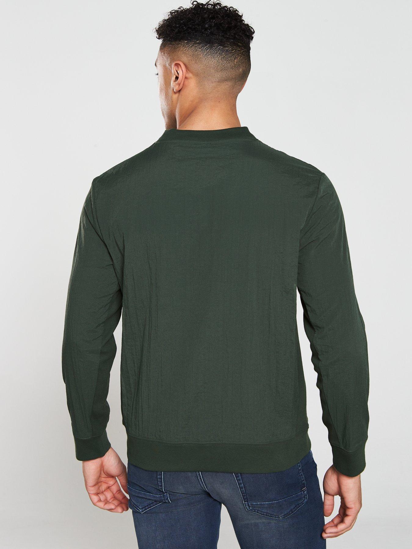 boss mesh crew sweatshirt