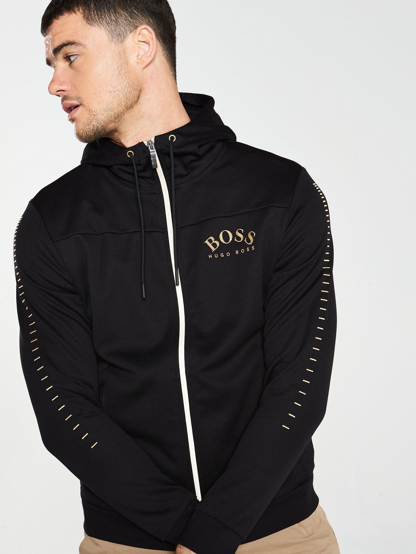 boss hugo boss full zip hoodie black