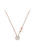  image of michael-kors-rose-gold-plated-sterling-silver-and-cubic-zirconia-logo-ladies-necklace