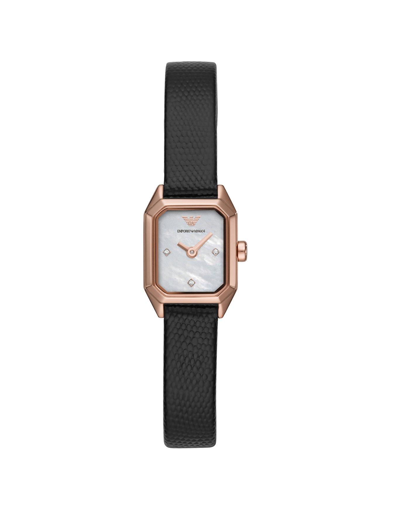 armani watches ladies leather strap