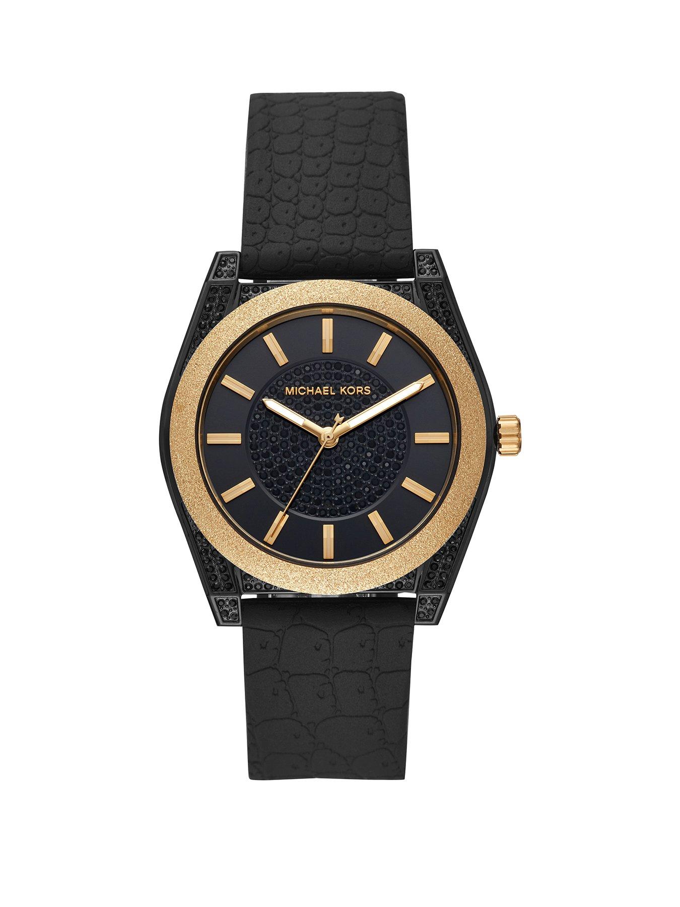 michael kors black silicone watch