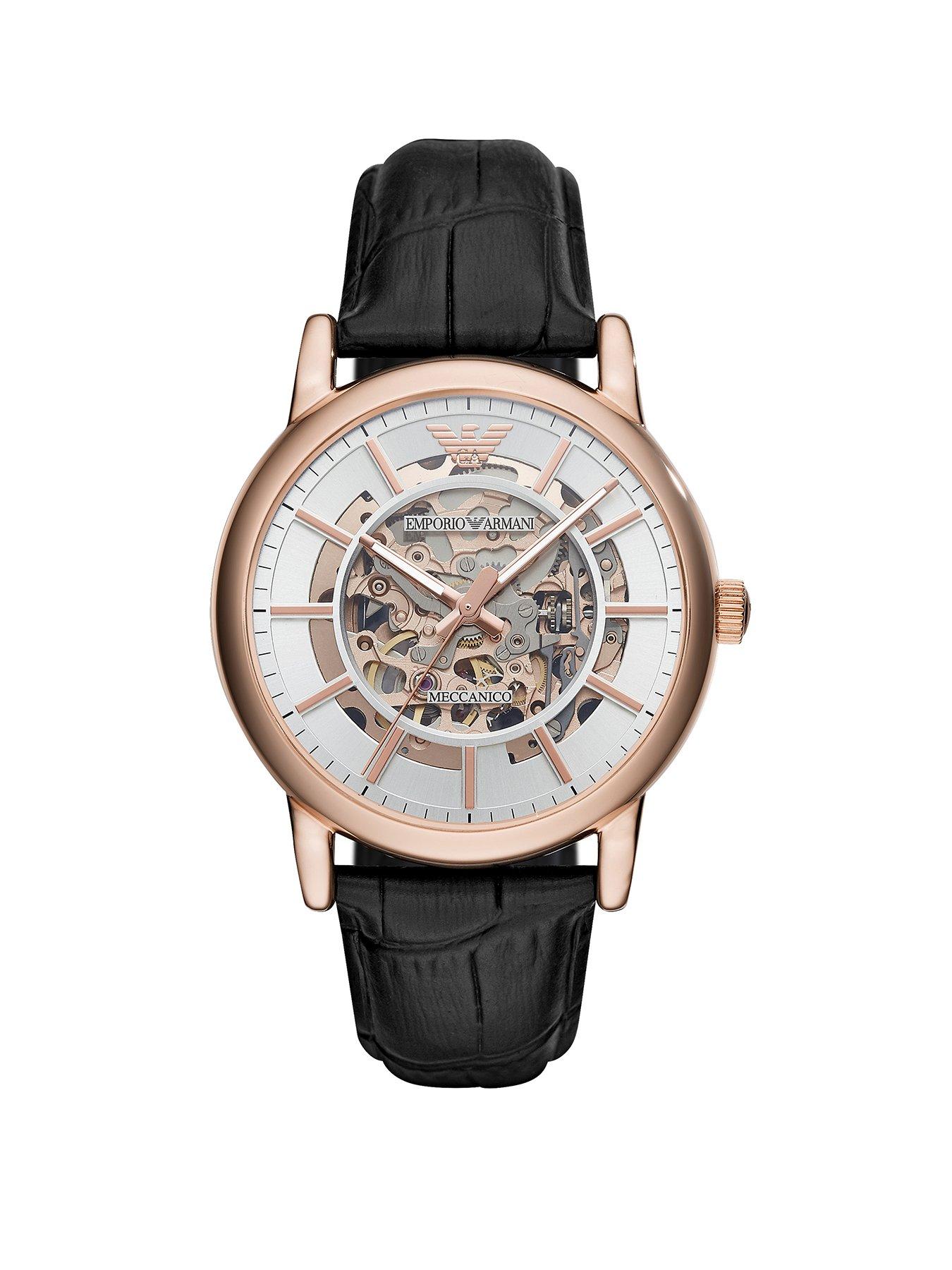 armani silver and rose gold watch