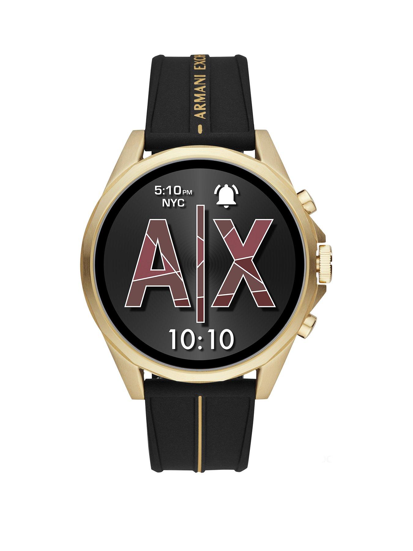 armani exchange smart watch gold