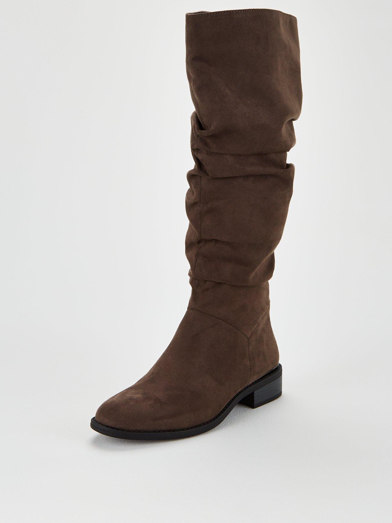 knee high flat boots uk