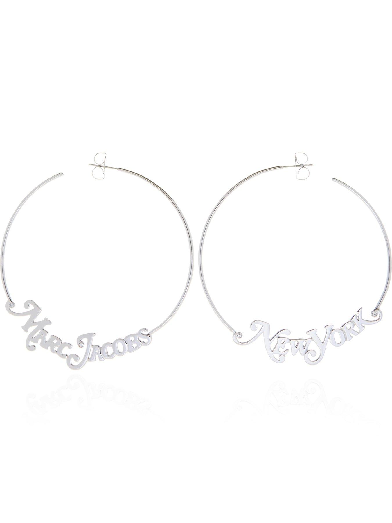 Marc Jacobs Logo Hoop Earrings Silver Very Co Uk