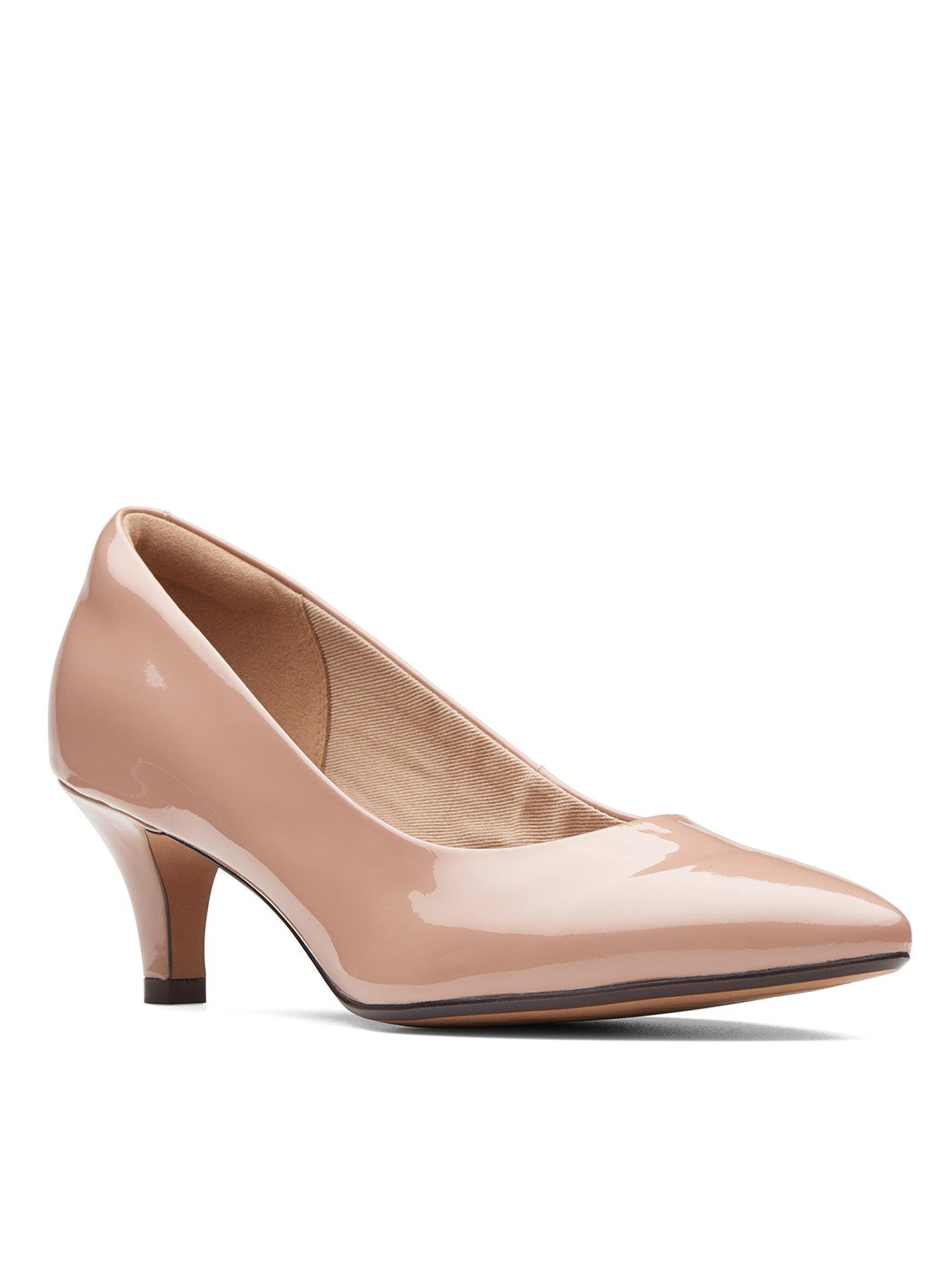 clarks kitten heel court shoes