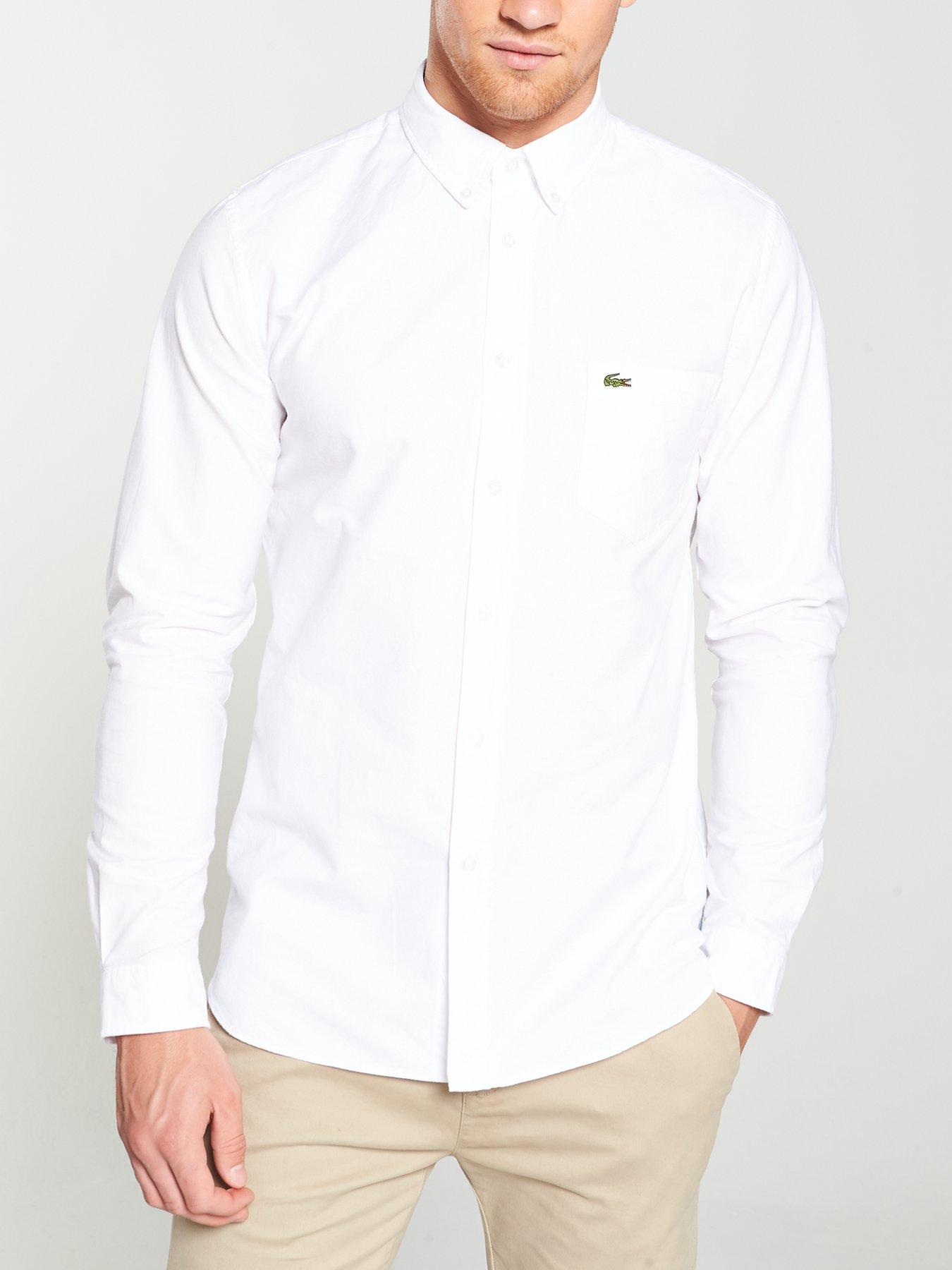 lacoste white long sleeve shirt