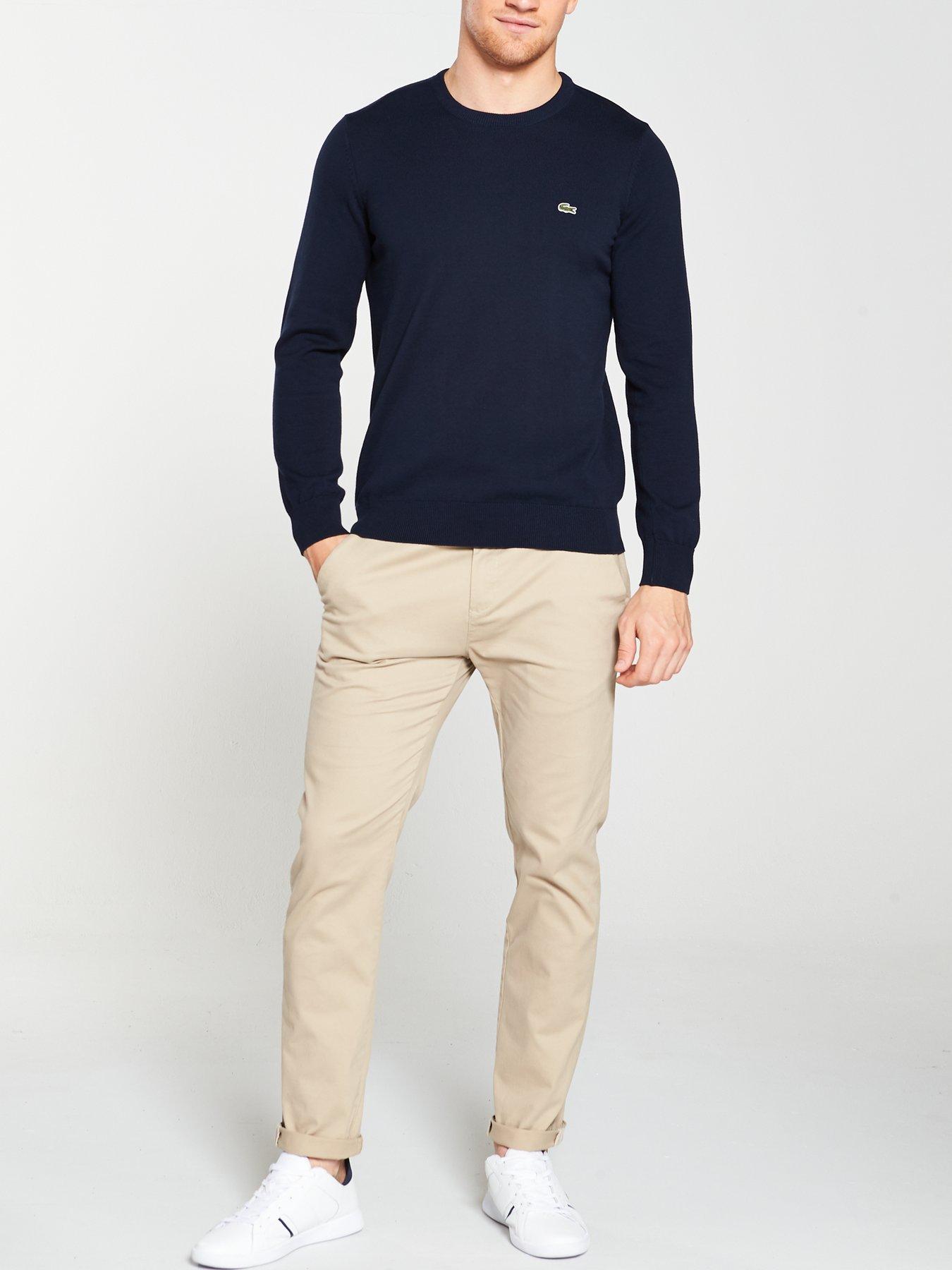 Mens lacoste navy deals jumper