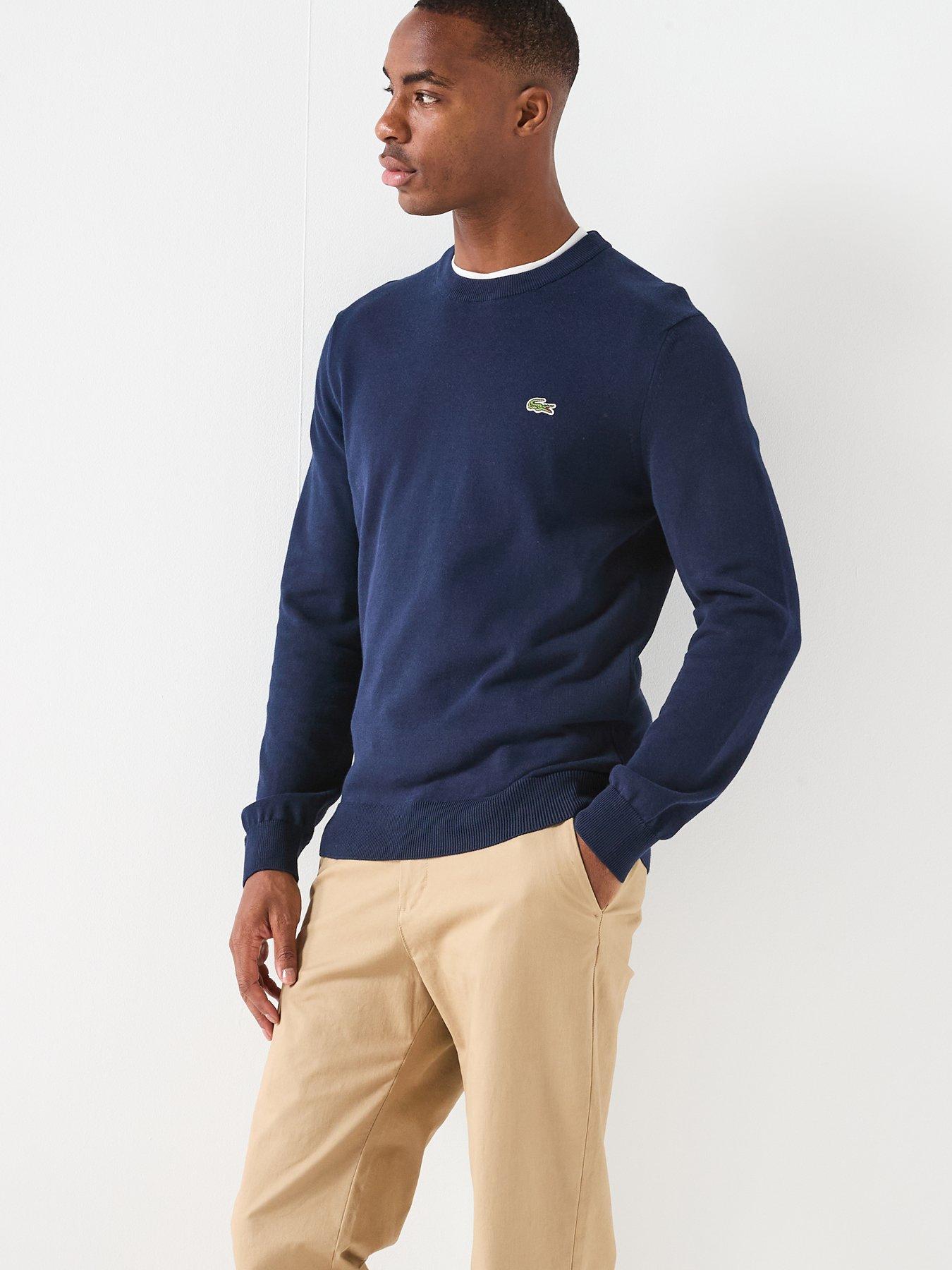 Image 6 of 6 of Lacoste Crew Neck Logo Knitted Jumper - Navy