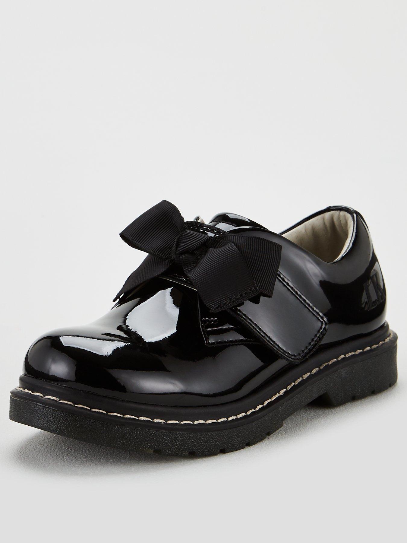 School & uniform Miss LK Irene Bow School Shoes - Black Patent