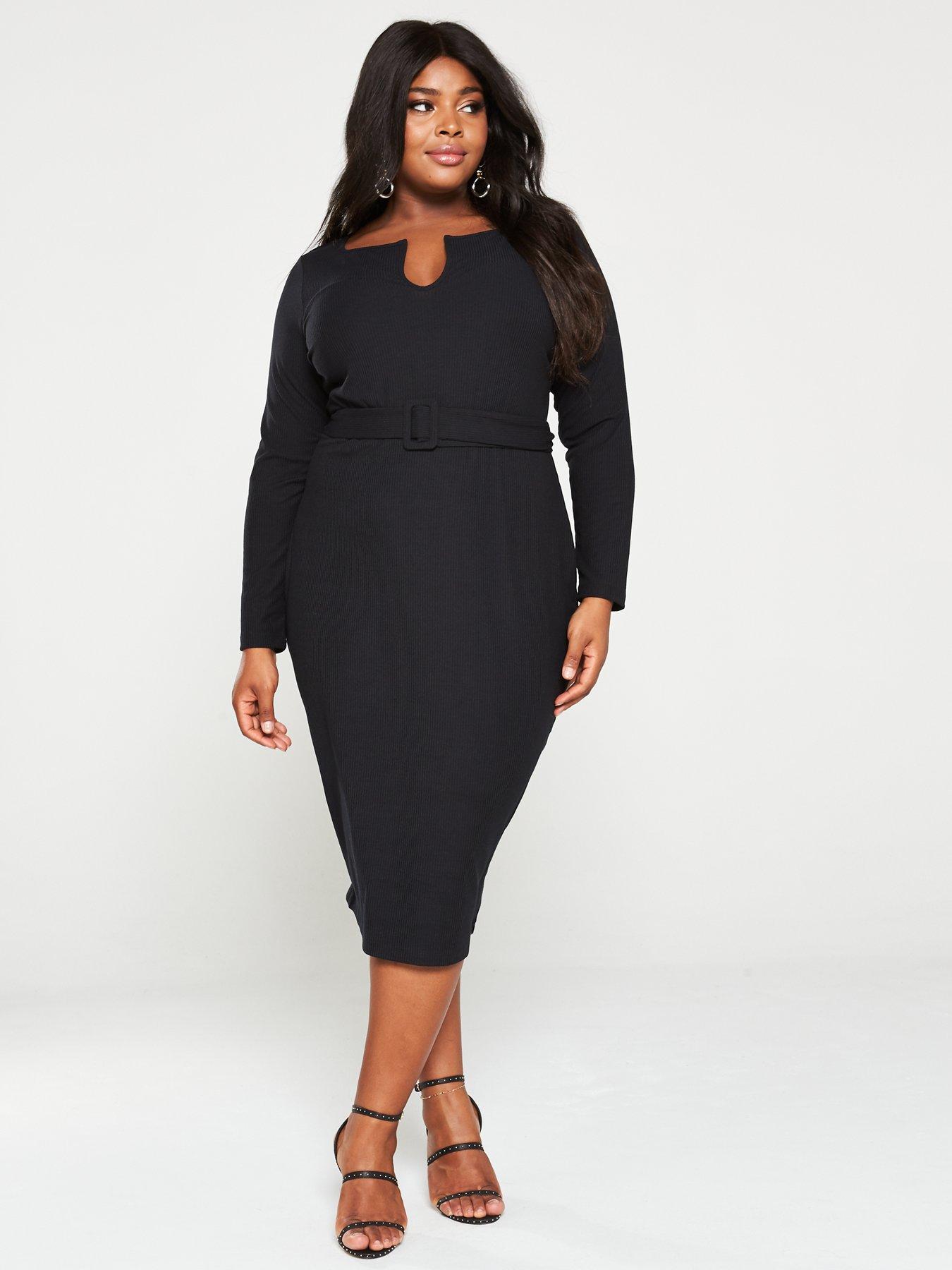 black midi dress curve