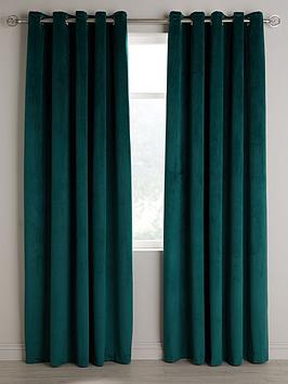 Product photograph of Thermal Velour Eyelet Lined Curtains from very.co.uk