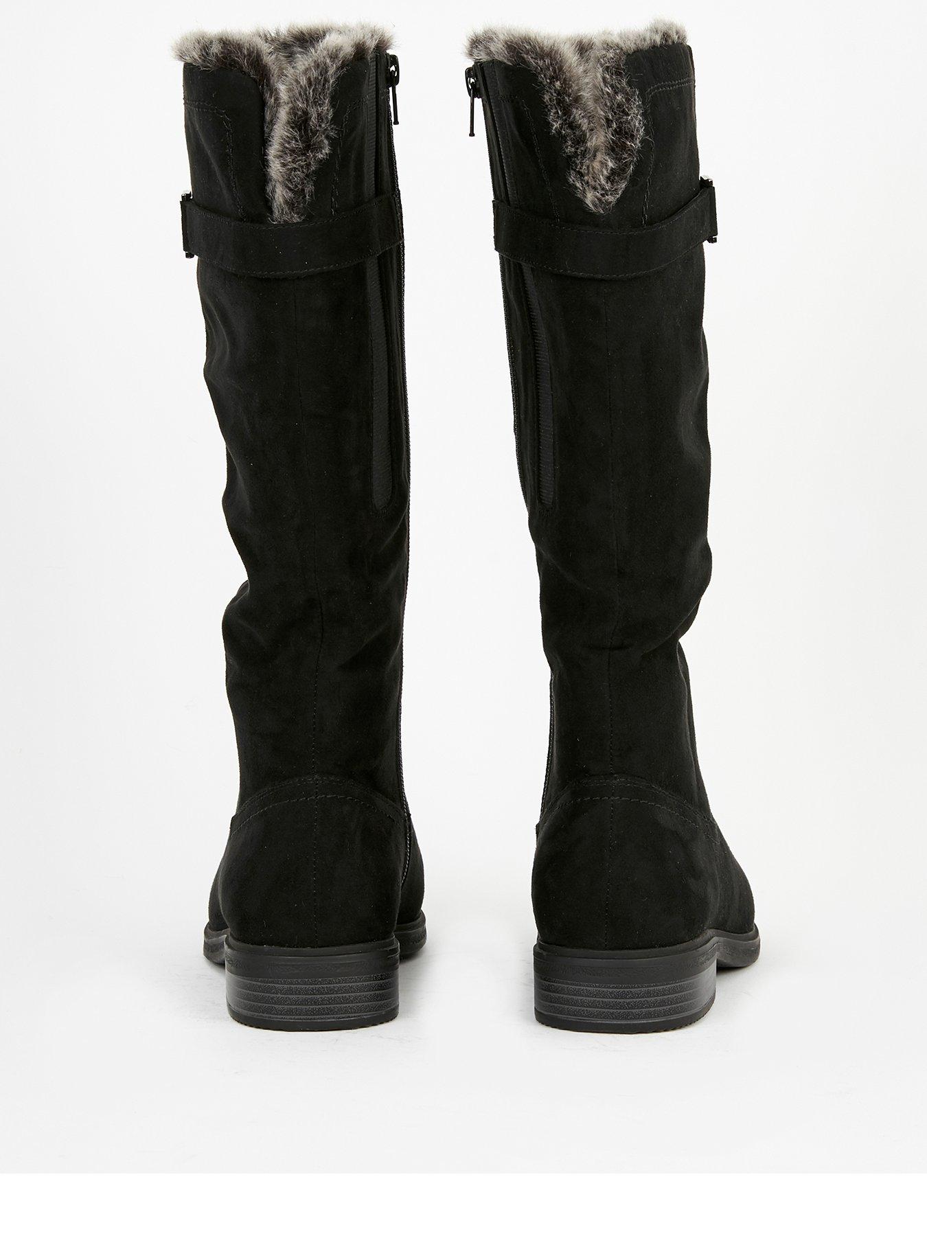 fur trimmed boots uk