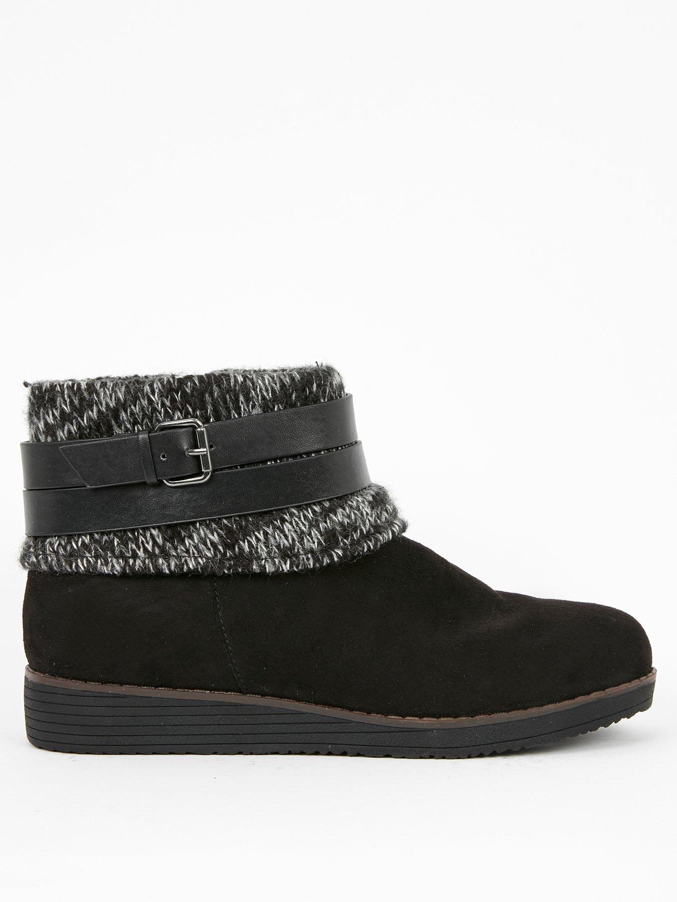 wide fit wedge ankle boots uk