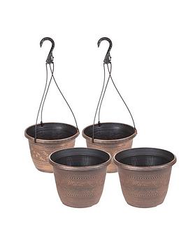 Product photograph of Acorn Set 2 X Baskets Amp 2 X Planters 10inch from very.co.uk