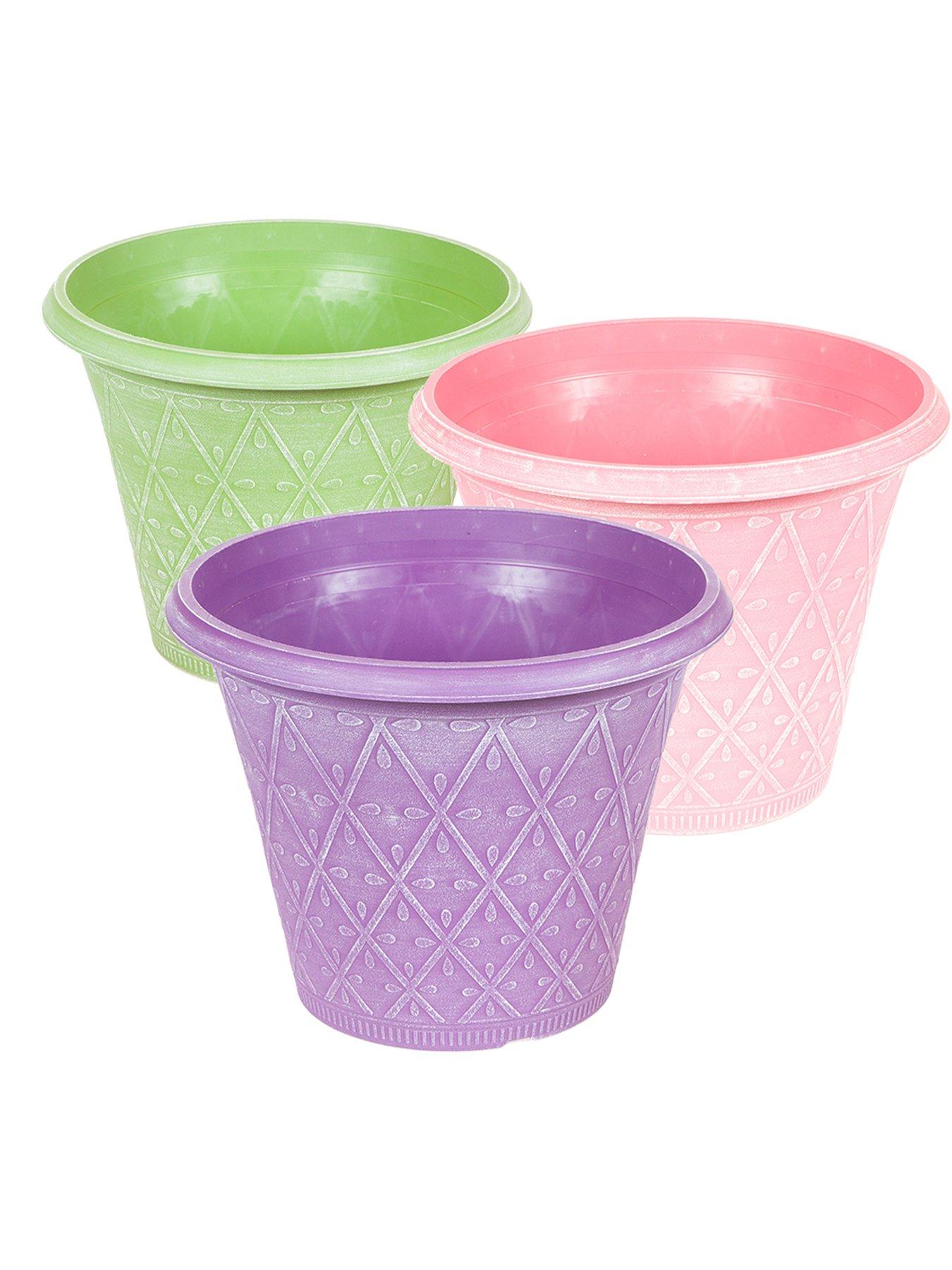 Set of 3 Prisma 12inch Pastel coloured Planters 