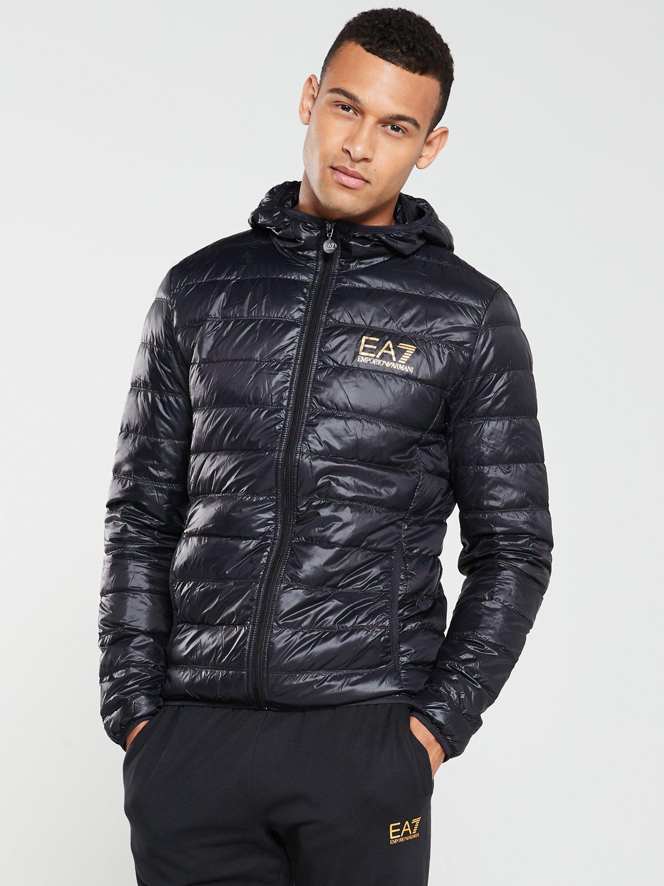ea7 emporio armani quilted jacket black