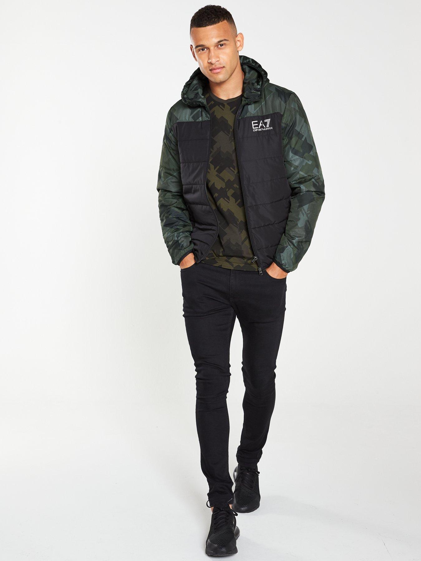 ea7 black camo jacket