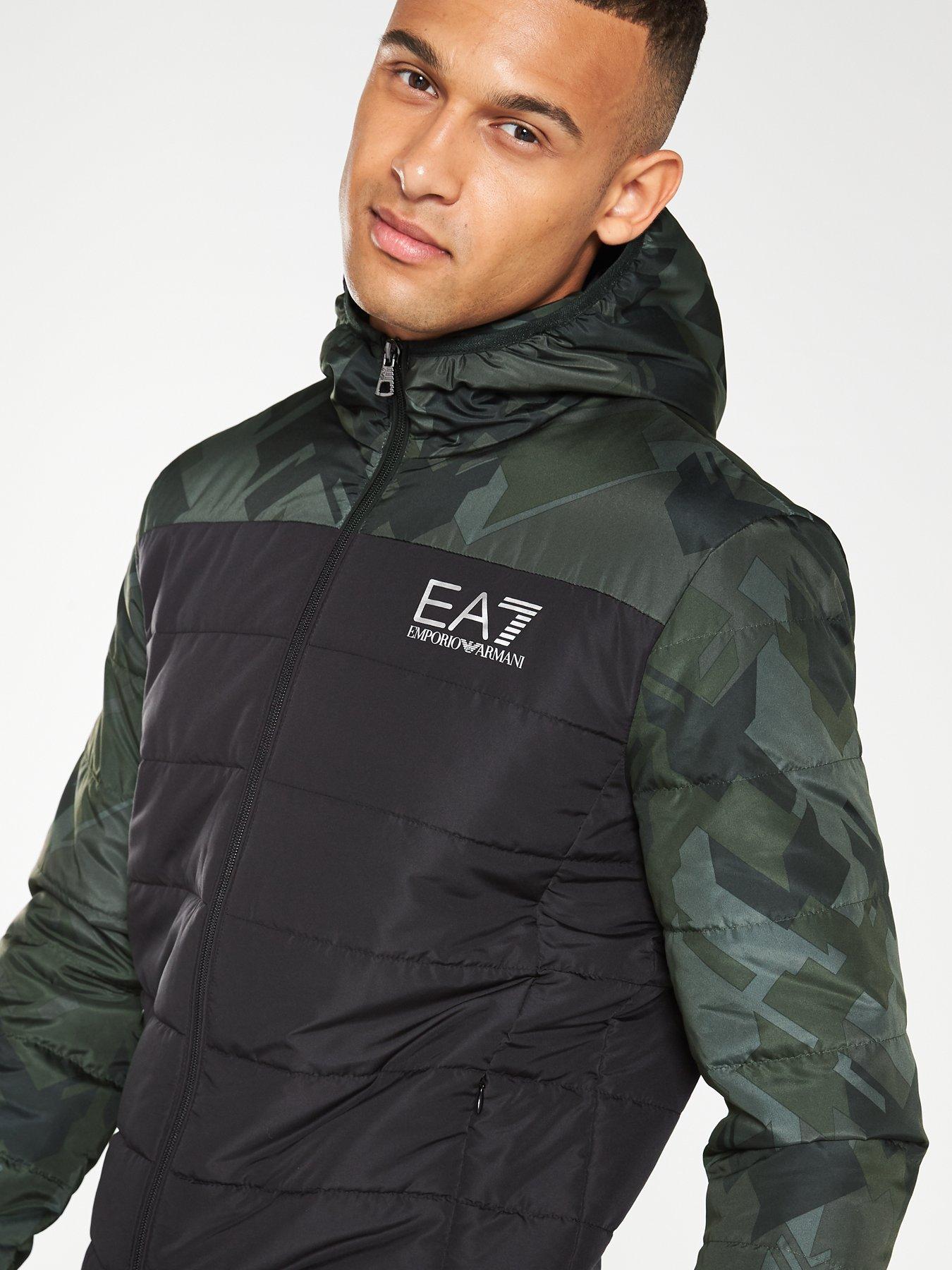 ea7 black camo jacket