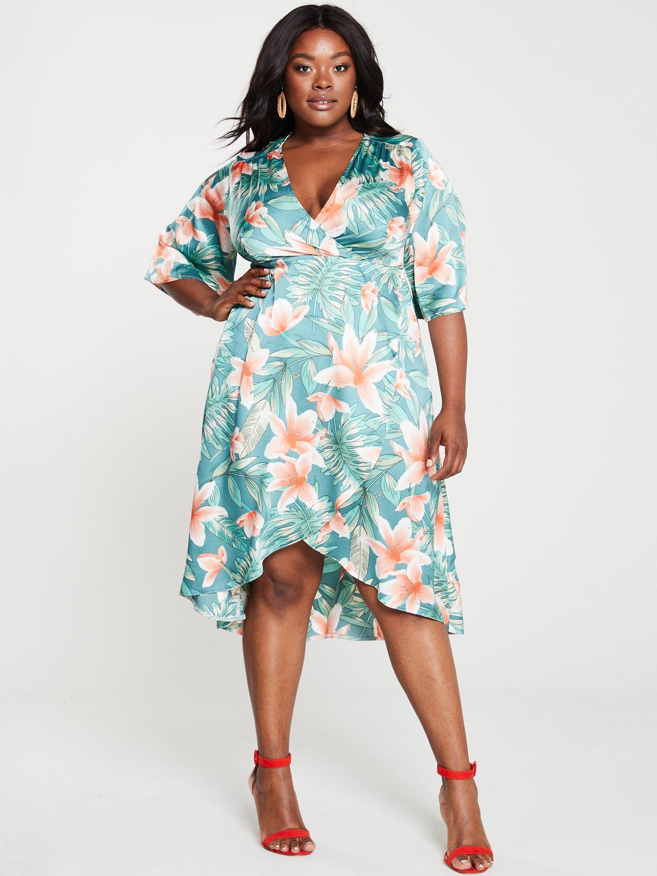 ax paris curve green dress