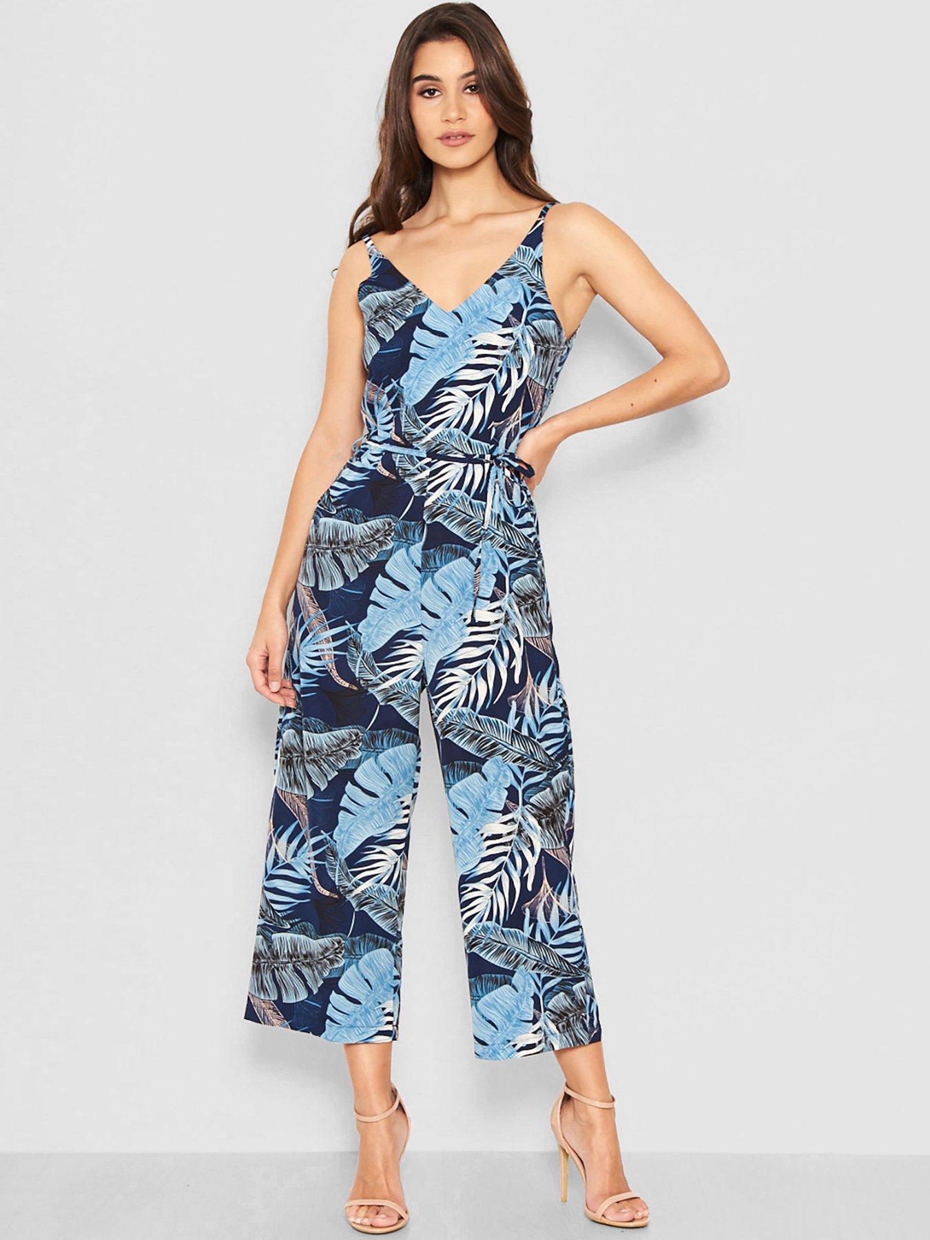 ax paris tropical print jumpsuit