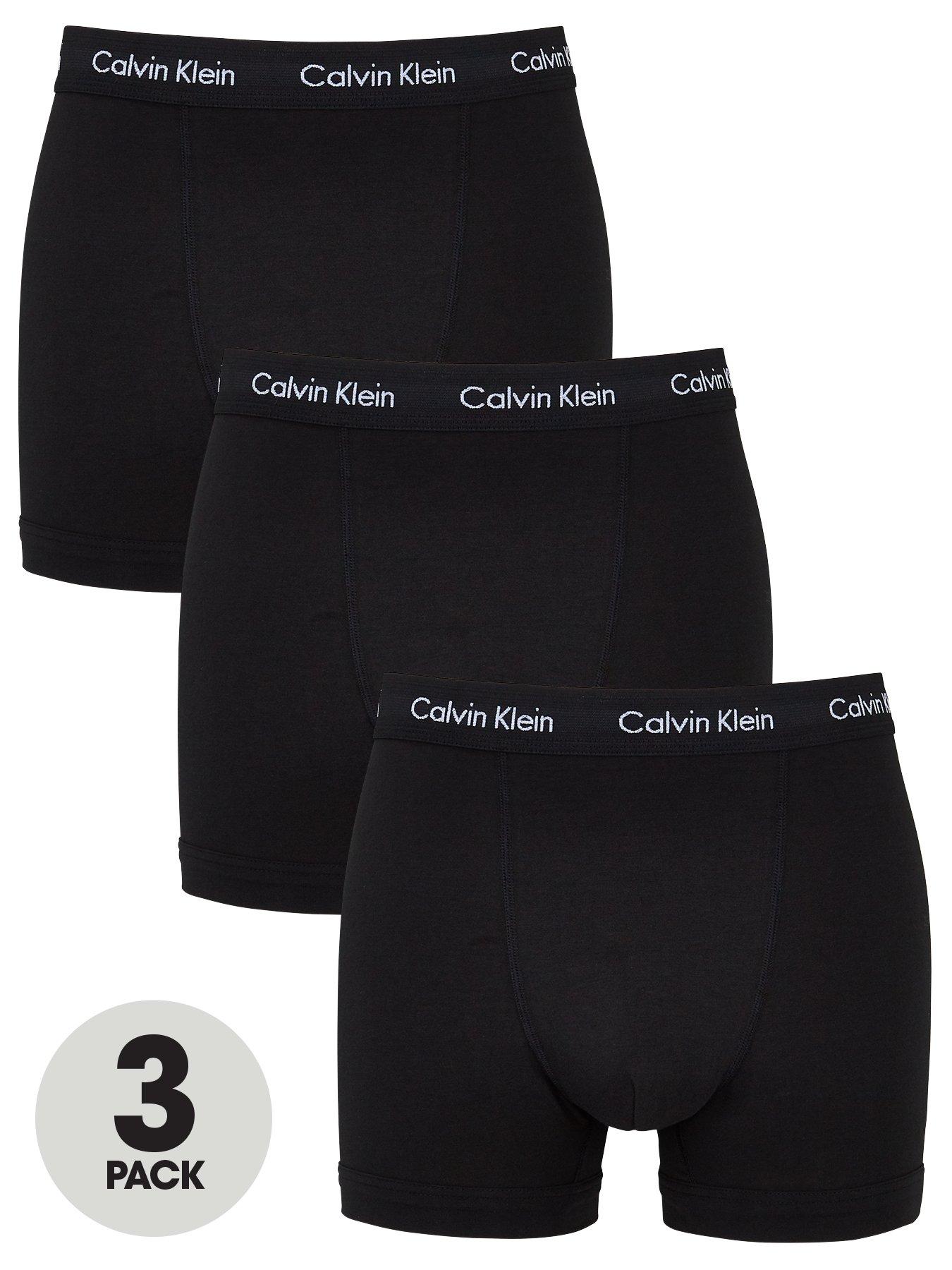 Calvin Klein Core 3 Pack Trunks - Black