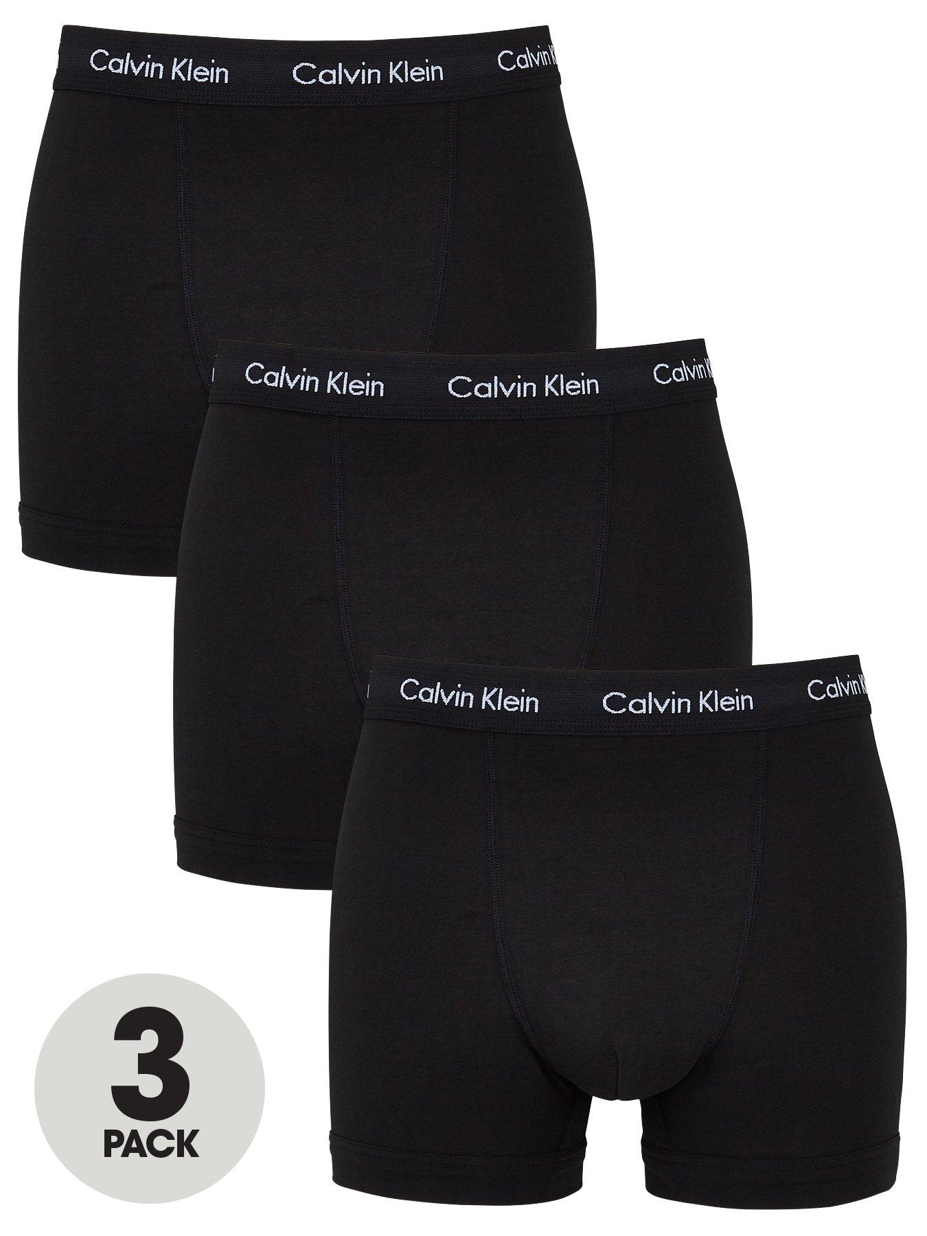 Image 1 of 2 of Calvin Klein Core 3 Pack Trunks - Black