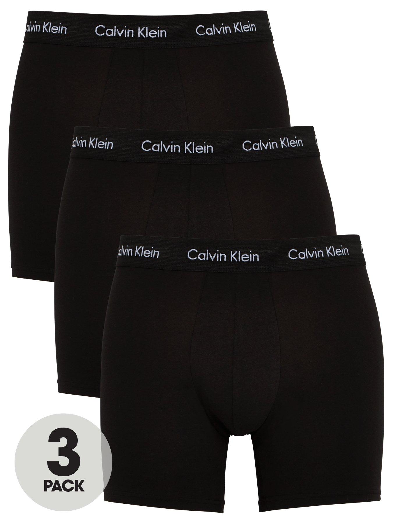 Calvin Klein 3 Pack Boxer Briefs - Black | very.co.uk