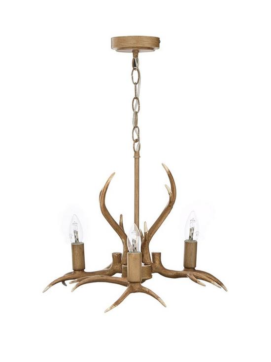 front image of antler-3-light-ceiling-fixture