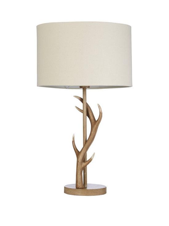 front image of antler-table-lamp