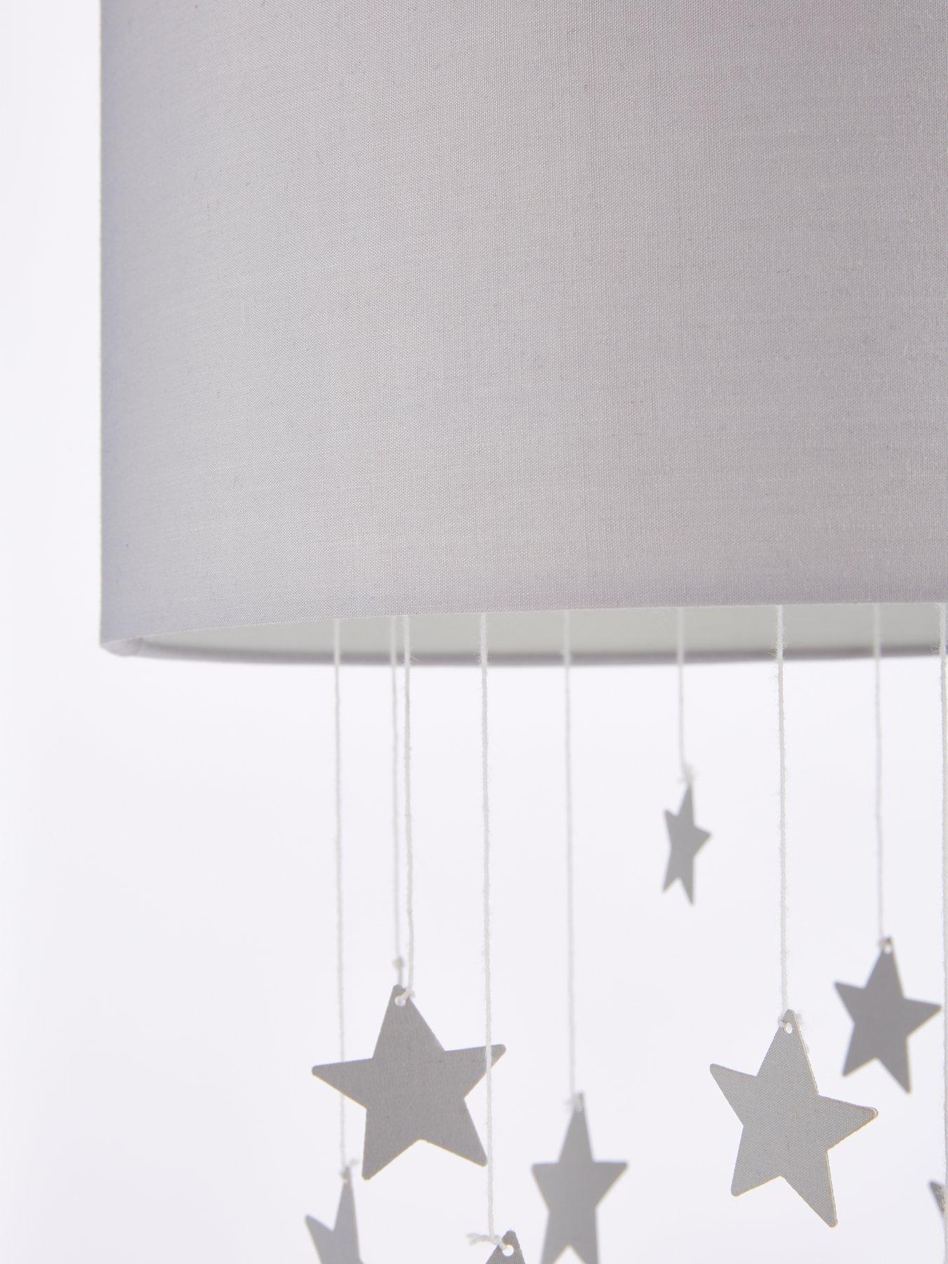 Grey and white store star lampshade