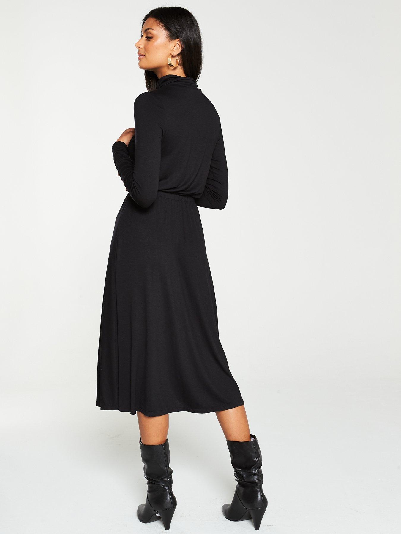 black polo neck dress uk