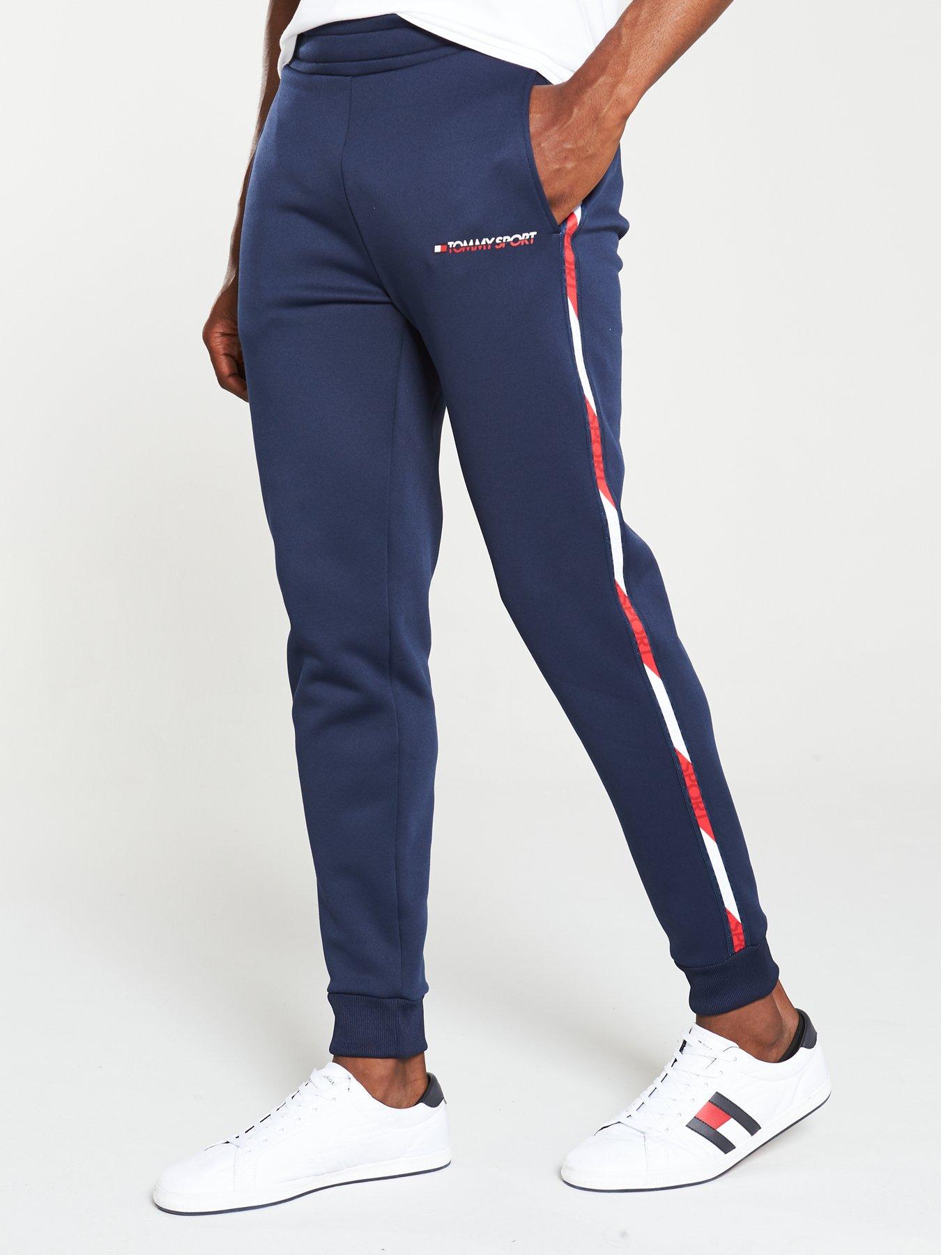 tommy hilfiger navy taped track pants