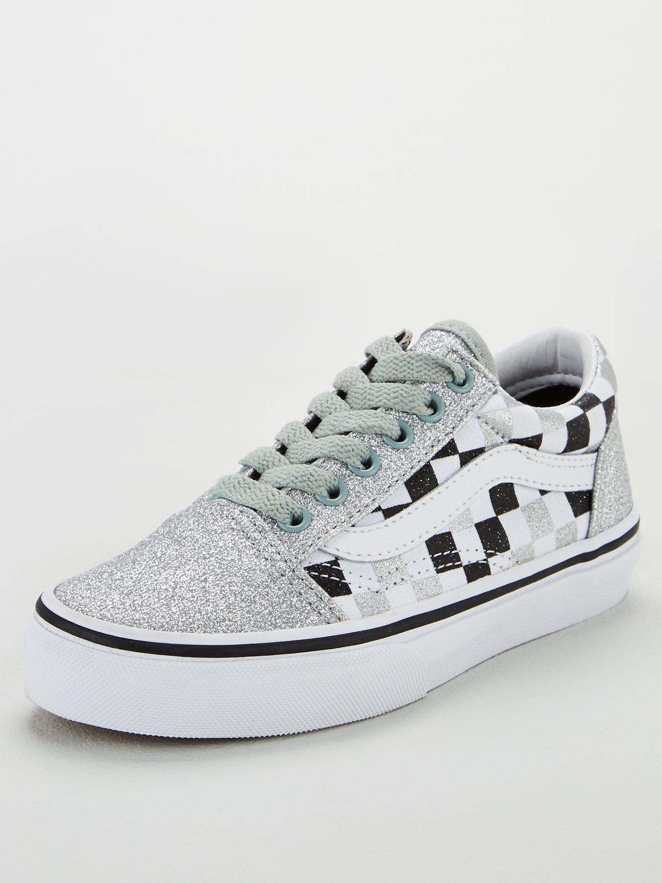 silver glitter old skool vans