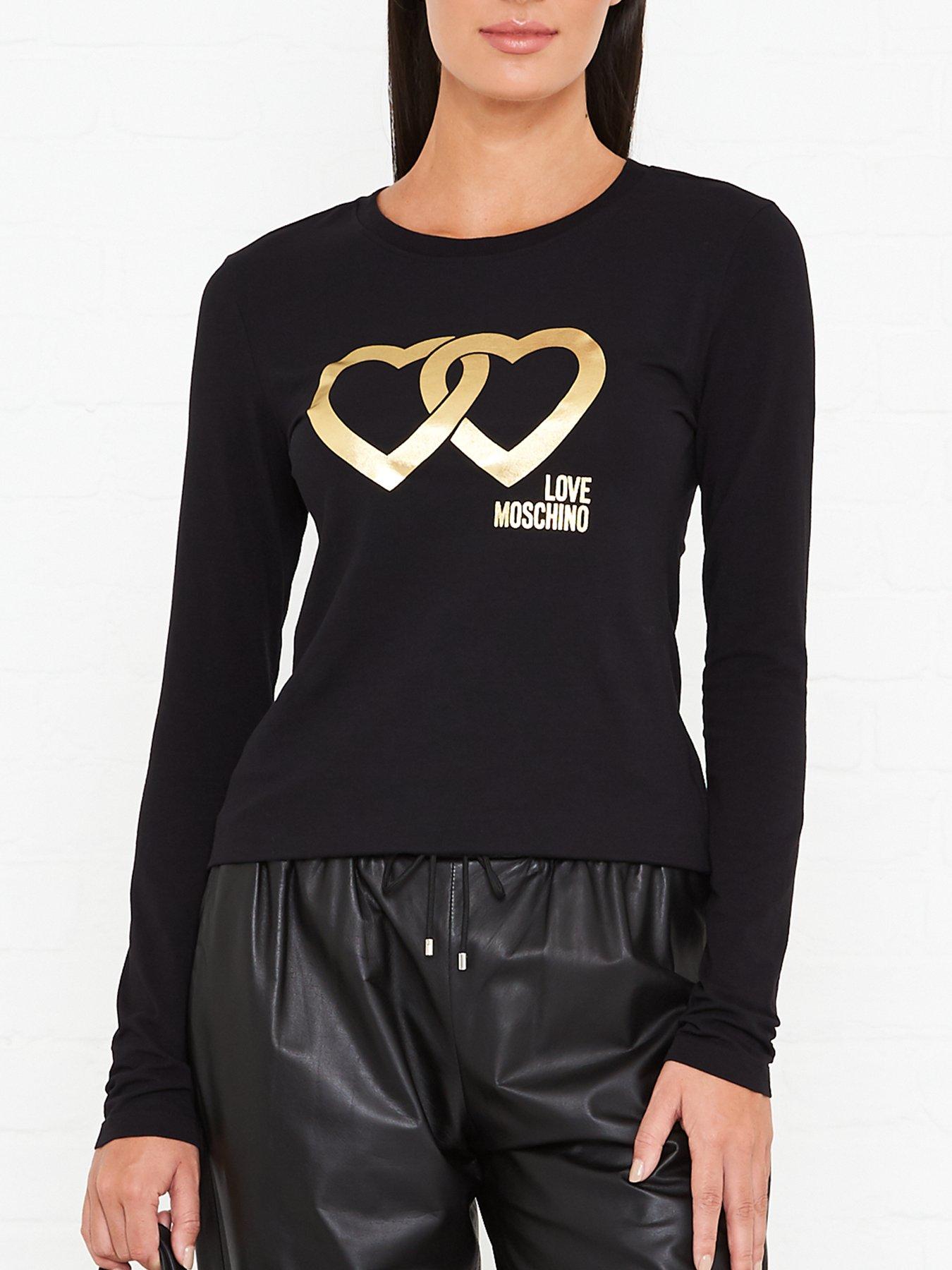 Love Moschino Double Heart Logo Fitted Long Sleeve Top review