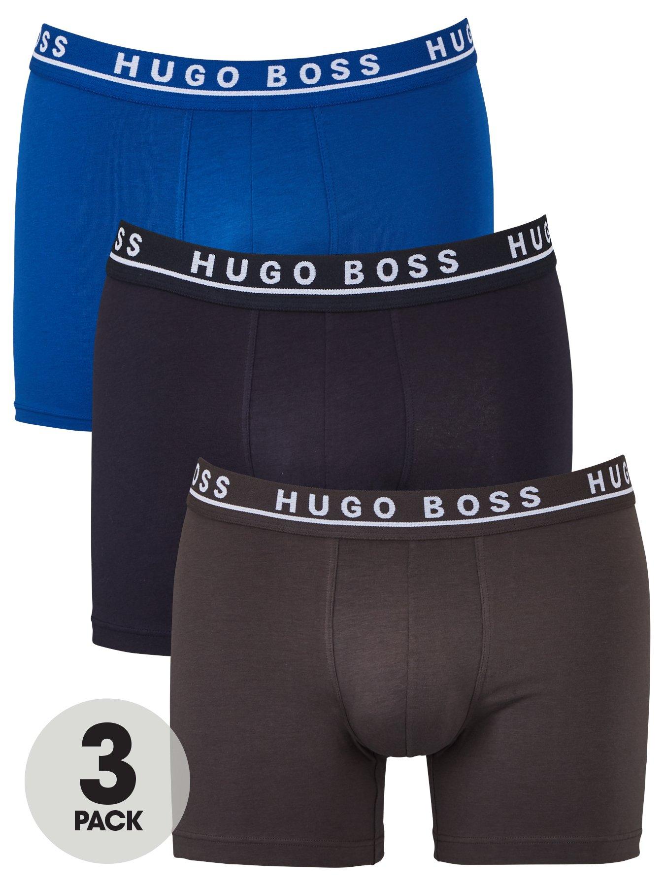 Men Bodywear 3 Pack Boxer Briefs - Open Blue