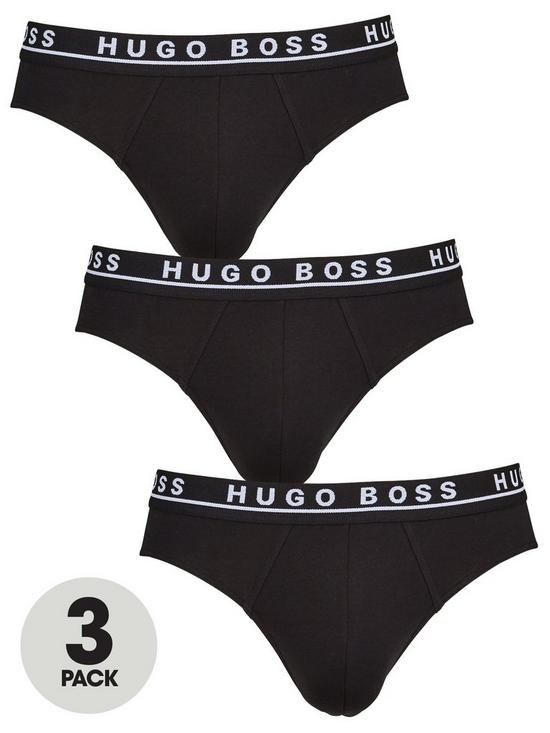 front image of boss-bodywear-3-pack-of-briefs-black