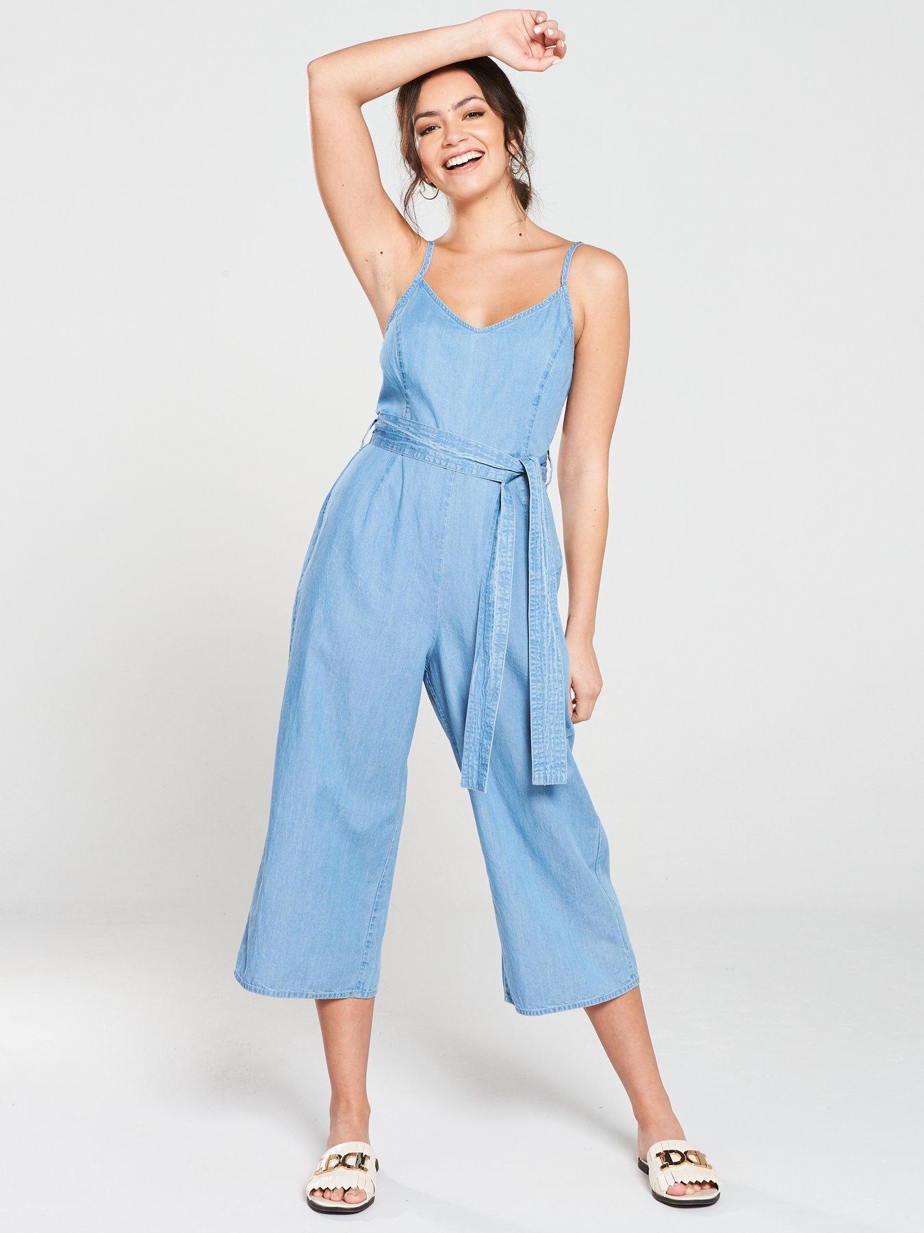 denim culotte jumpsuit