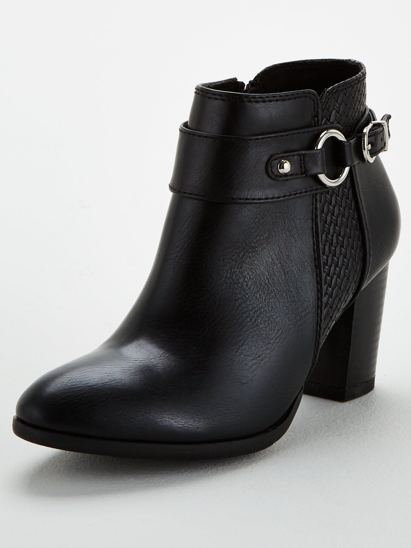 black buckle ankle boots uk