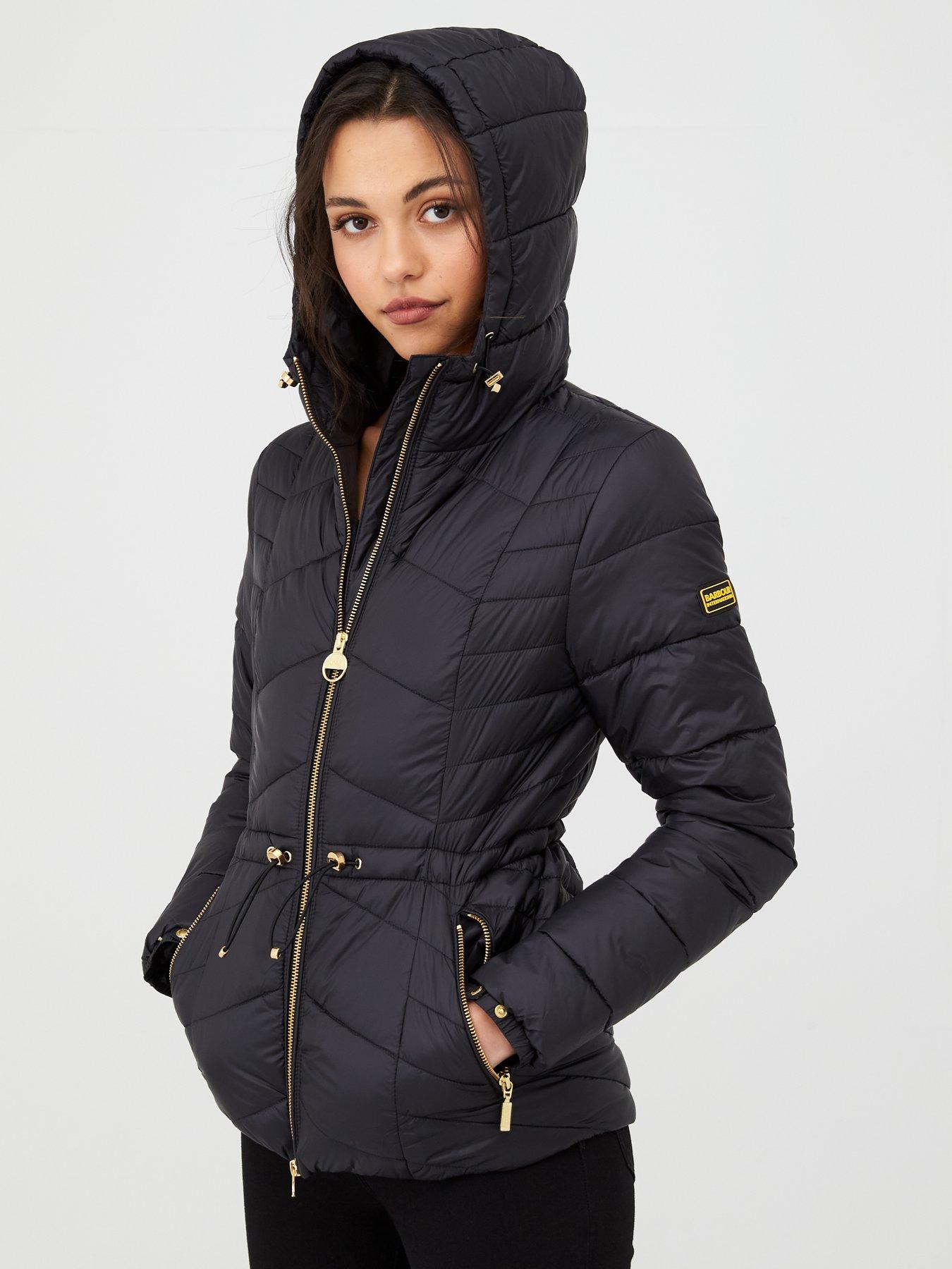 barbour black padded jacket